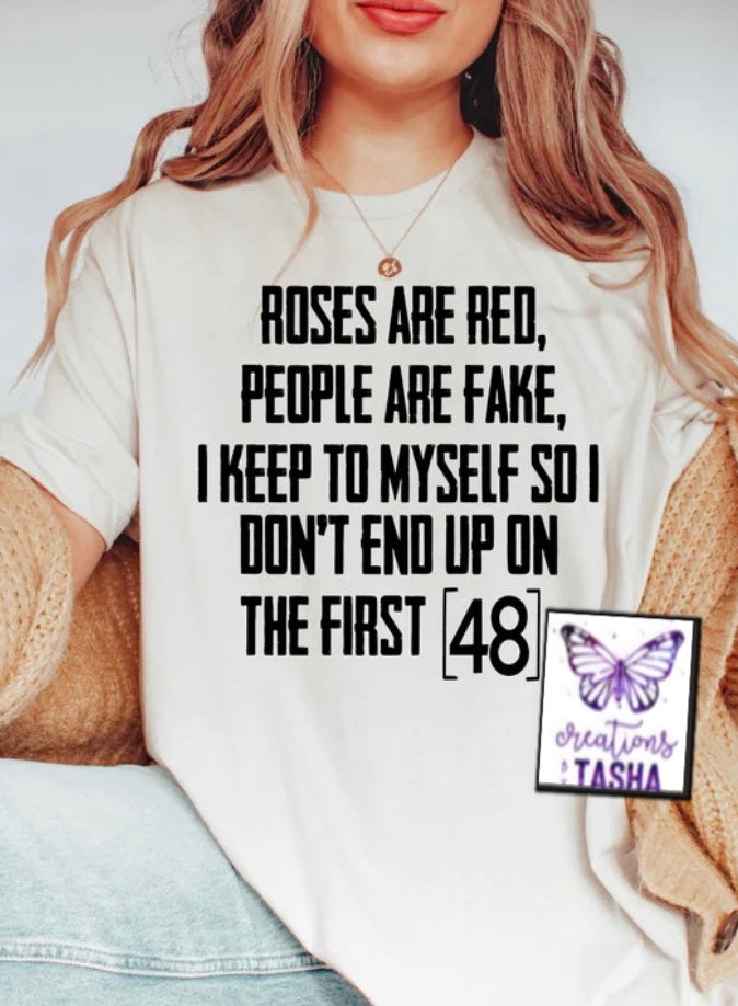 Roses are red, people are fake, I keep to myself so I don’t end up on the first 48